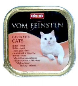 Animonda vom Feinsten Castrated Cats z Indykiem i Łososiem tacka 100g