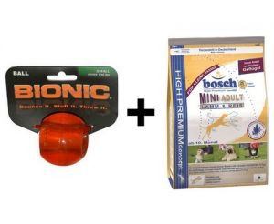 Outward Hound Bionic Ball Small piłka mała [BO-CL204] + Bosch Mini Adult Lamm & Reis - Jagnięcina i