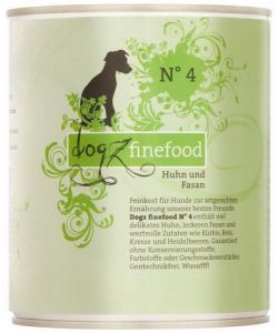 Dogz Finefood N.04 Kurczak i bażant puszka 800g