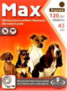 Selecta HTC Max Obroża dla małego psa przeciw pchłom i kleszczom 43cm brązowa [SE-0017]