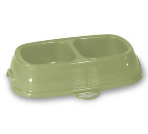 Stefanplast Miska plastikowa Break 11 2x0,4L błękit/oliwka [96031]