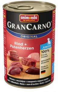 Animonda GranCarno Junior Rind Putenherzen Wołowina + Serca Indyka 400g