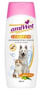 Amiwet Szampon odstraszający pchły i kleszcze dla psa i kota 200ml