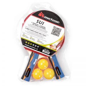 Rakietki do tenisa stołowego Meteor Sui 2 szt. + 3 piłeczki 15014