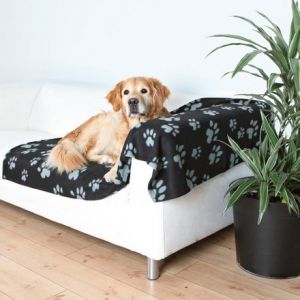 Trixie Koc Barney 150x100cm Czarny w szare łapki [37183]