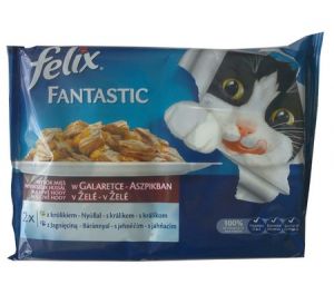 Felix Fantastic Wybór Mięs (królik+jagnięcina) w galaretce saszetka 4x100g