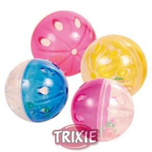Trixie Piłki plastikowe przezroczyste z grzechotką 5cm 4szt. [TX-4166]